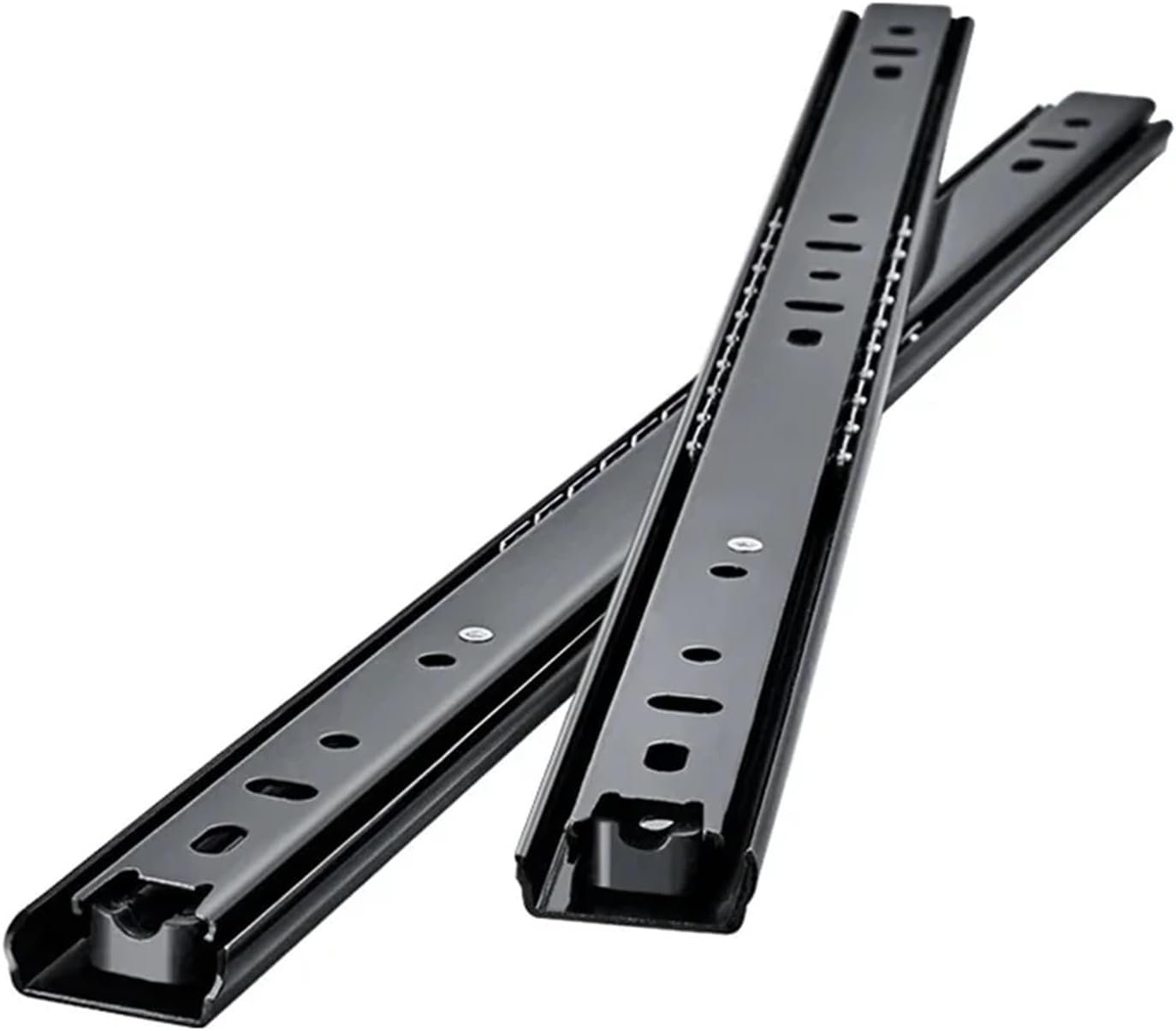 Esese One Color Drawer Slides Rails Track Guide Glides Runners, Rail 8~20Inch Cold Rolled Steel Close Sliding Two-Section Cabinet Furniture Hardware For File(8Inch)