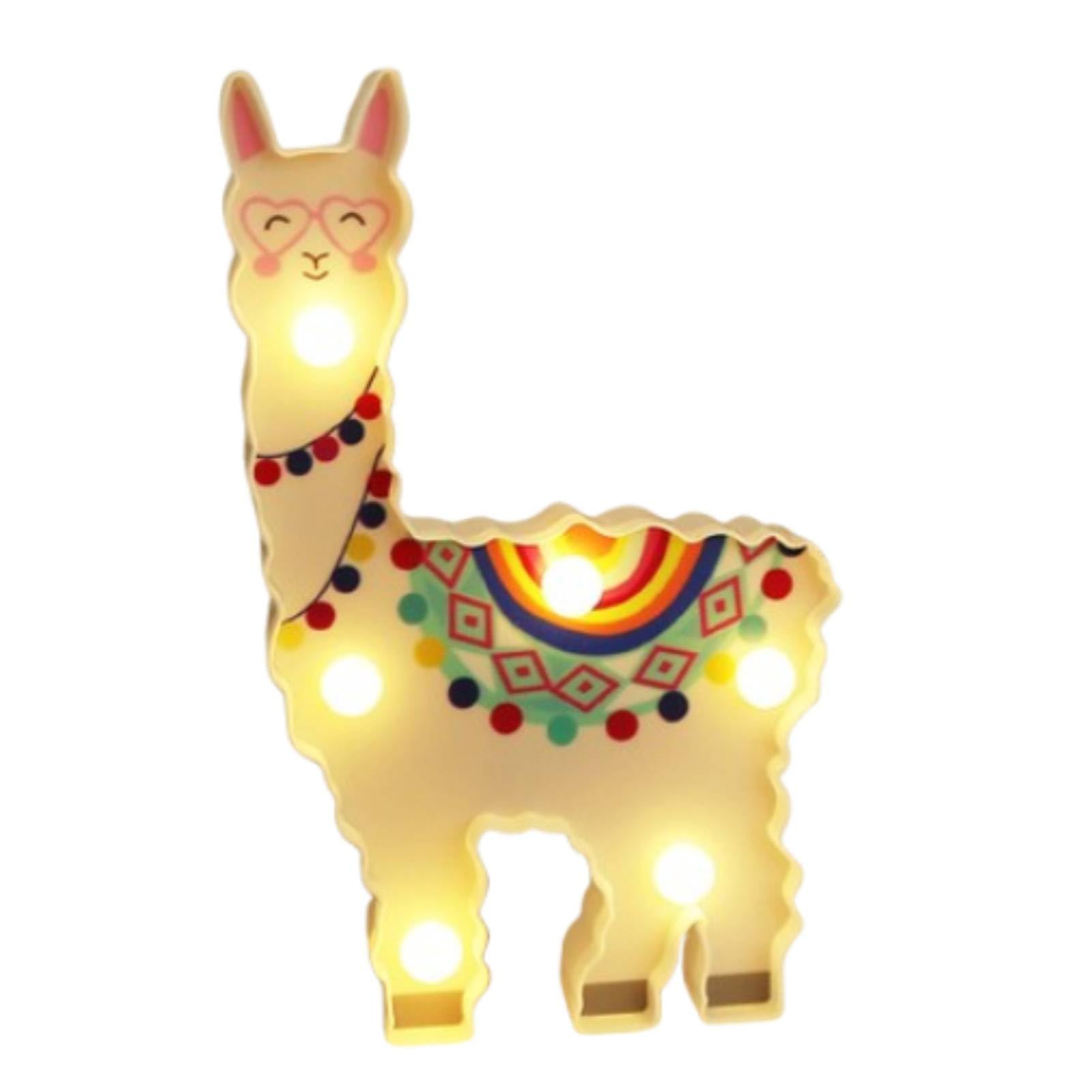 Beufee Llama Night Lights, 6 LED Light Cute Animal Shape Night Lamp LED Painted Llama Night Lamp LED Decoration Lamp for Christmas Party