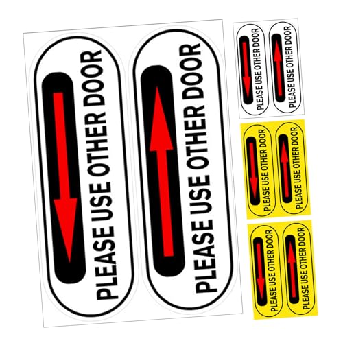 FRCOLOR 8個オフィス用自己粘着ドアステッカー 他のドアをご利用ください 矢印入り案内サイン 製 耐久性 耐水性 ビジネス 学校 店舗用