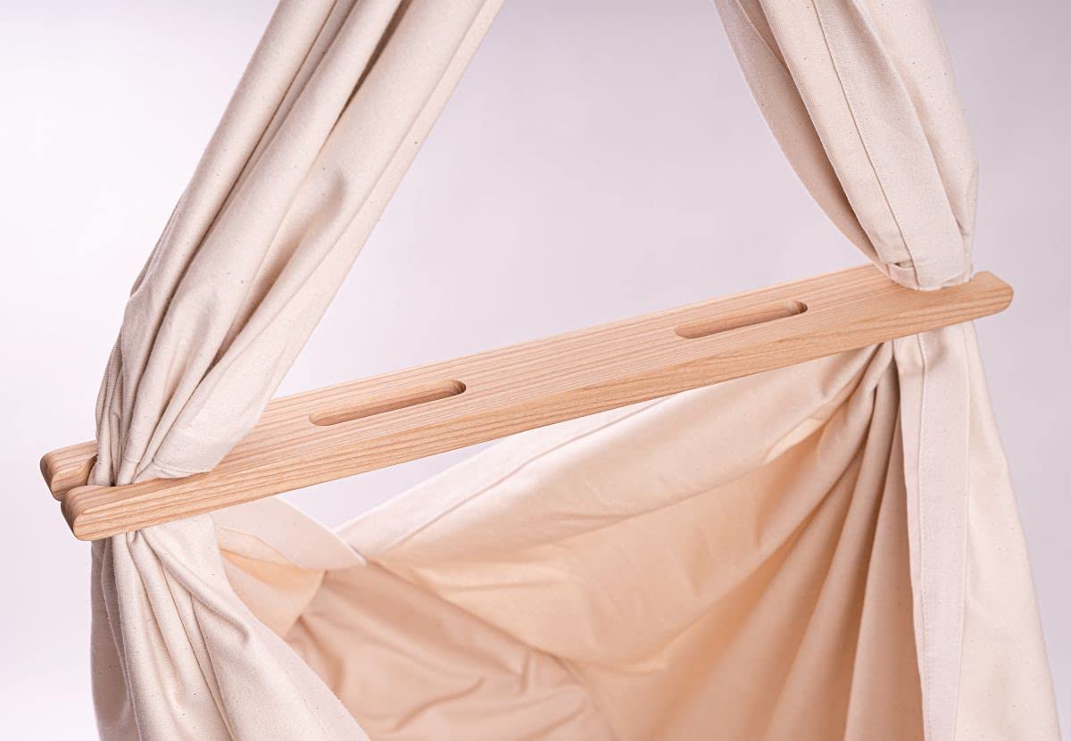 elvent® Federwiege Lullaby – Inkl. Matratze, Made in Germany – Babyhängematte (Naturbeige)