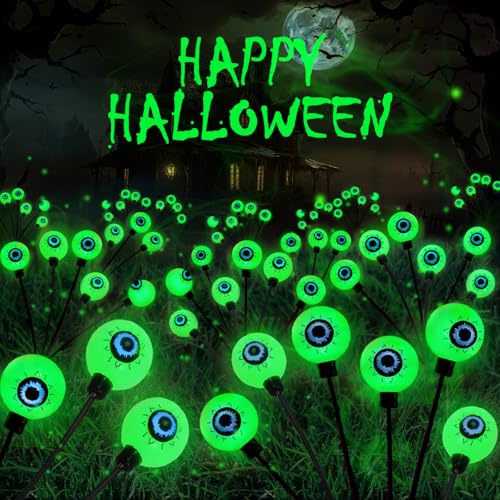 6 Pack Solar Eyeball Lights for Halloween Decorations Outdoor, 36...