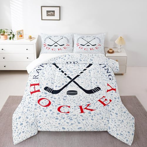 Image of Feelyou Ice Hockey Comforter Set 2Pcs for Kids Boys Girls Teens
