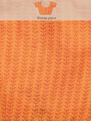 Image of AKHILAM Women's Printed Linen Zari Saree With Unstitched Blouse Piece (FF0BGBLT80001 Parent)
