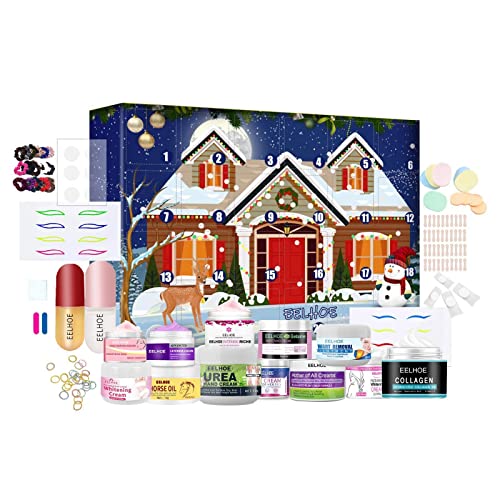 Beauty Box Set, Beauty Advent Calendar 2021 Christmas Beauty Gift Box, 24 Different Noble Skin Care and Beauty Products for Girls Including Nail Sticker and Face Cream Great Christmas Gift for Family