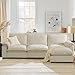 HALLYBEE Modular Sectional Sofa Deep Seat Cloud Couch with Reversible Chaise L Shaped Couch with Padded Armrests Chenille Sectional Sofas for Living Room Apartment Office Beige