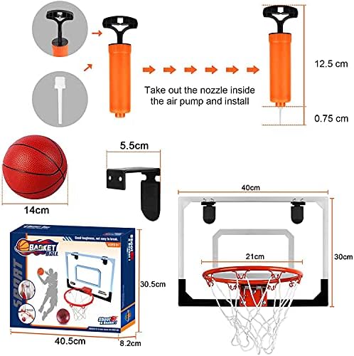 STAY GENT Mini Basketball Hoop for Kids and Adult, Indoor Small Basketball Hoop for Door Wall Mounted and Room Bedroom, Office & 3 Balls, Shooting Ball Sport Game Set Over The Door Gift for Boys Girls