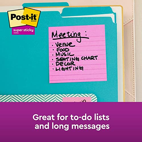 Image of Post-it Super Sticky Notes, Assorted Sizes, 15 Pads, 2X The Sticking Power, Supernova Neons Collection, Neon Colors (Orange, Pink, Blue, Green), Recyclable (4423-15SSMIA), (Pack of 12)
