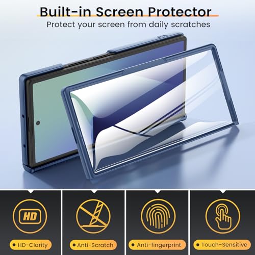 VEGO for Samsung Fold 7 Case with Hinge Protection& Slide Lens Cover,Blue - image 6