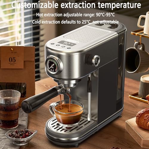 Machine à café en acier inoxydable compacte avec manomètre visuel de précision - 3