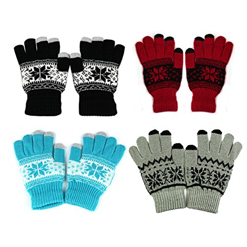 4 Pairs, Touch Gloves, Winter Outdoor Sports Gloves for Running, Driving Gloves