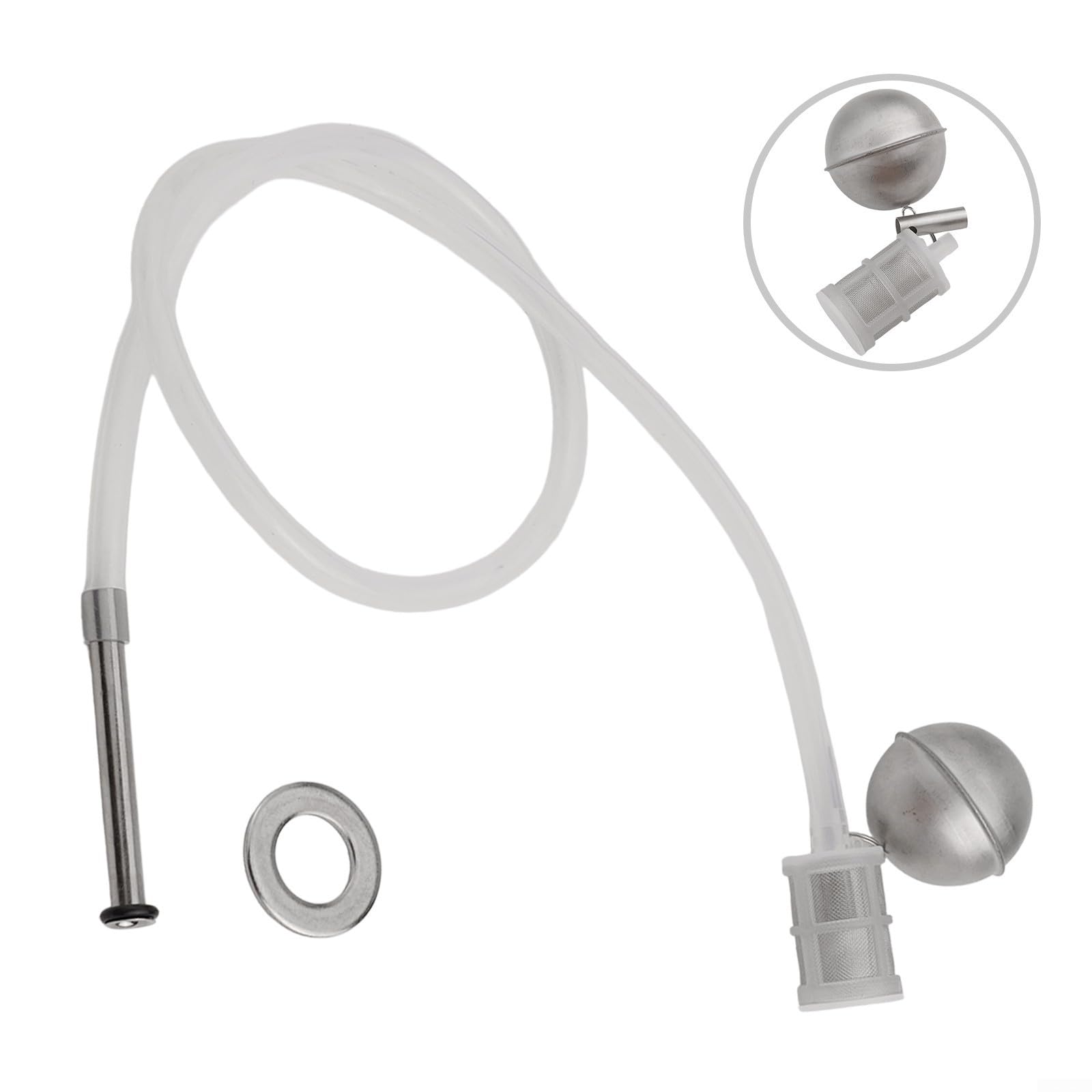 Zilimontt Schwimmendes Dip-Röhren-Set, Heimbrau-Bier, FermZilla Ball, schwimmendes Bierfass flüssiges Tauchrohr mit schwimmendem Tauchrohrfilter und 78,9 cm Silikon-Tauchrohr