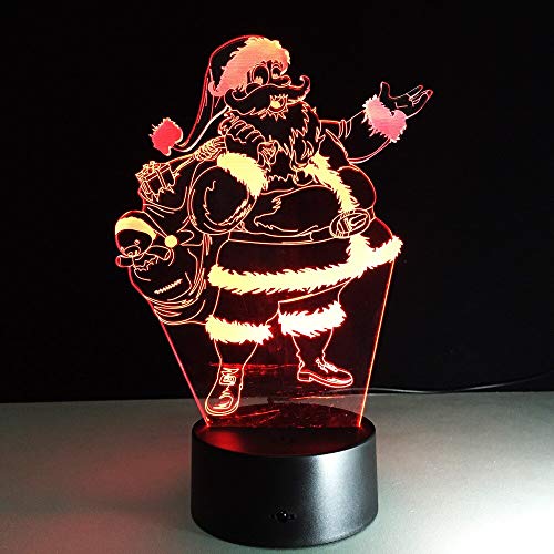 (Solo 1) Lampada da Babbo Natale a 7 colori 3d Visual Led Night Lights per bambini Touch Usb da tavolo Lampara Lampe Sleeping Nightlight Regalo di Natale