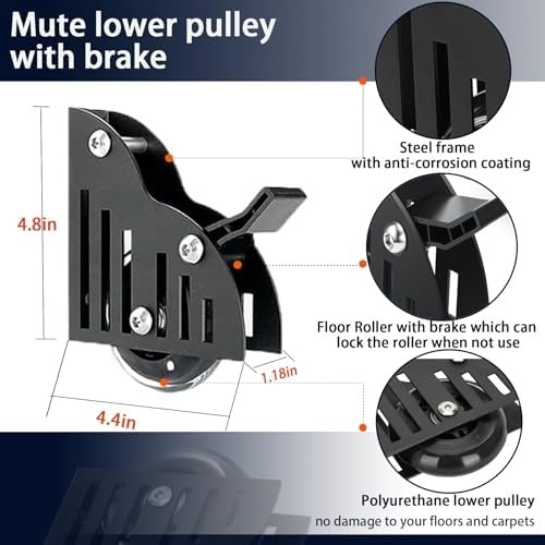 Kit de herrajes para escalera corrediza retráctil de pared negra 4