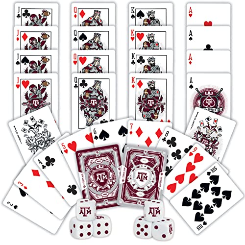 Image of MasterPieces Game Day - NCAA Texas A&M Aggies 2-Pack Playing Cards & Dice Pack - Officially Licensed Set for Adults and Family