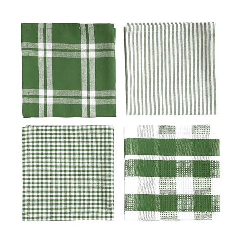 Image of LANE LINEN 100% Cotton Kitchen Dish Cloths, Ultra Soft Absorbent Quick Drying Dish Towels, Multiweave Wash Cloths Dish Towel Sets, 12x12 Inches, 12 Pack - Olive