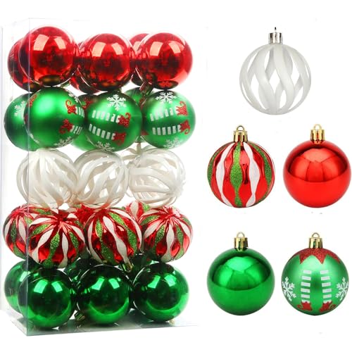 Christmas Balls Ornaments, 30Pcs Hanging Balls Decorative Small Tree Hanging Ornaments for Holiday Wreath Party Christmas Tree Decor