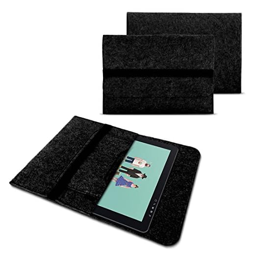 NAUC Sleeve fodral för Wacom Cintiq Pro 16 grafisk bricka väska pennbricka 15,6 tums skydd slitstark filt med innerfickor och säker stängning grå, färg: mörkgrå