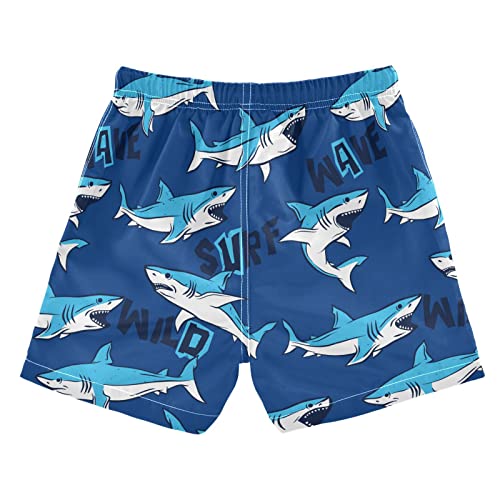 Father Son Matching Swim Trunks Funny Shark Blue Dad and Son Matching Swim Trunks for Men and Boy Board Shorts2