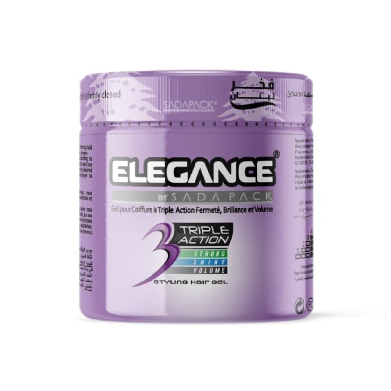 Triple Action Hair Gel - Violet, 1000ml | Strong Hold, Glossy Finish, Flexible Styling