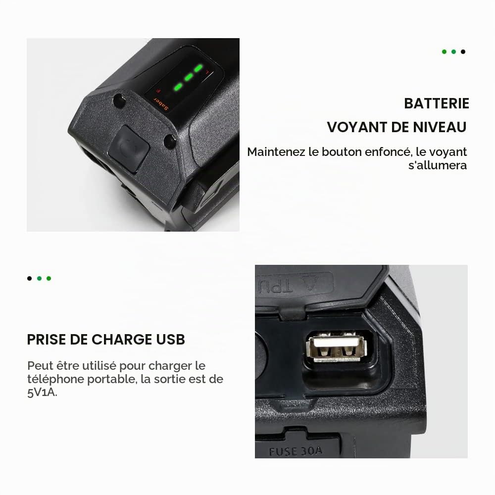 Batterie Vélo Électrique 36V 13Ah 5Pin Port USB pour Moteur 36V 250W-700W | Compatible Telefunken M920, XC920, CX921, Zündapp Z801, Fitifito FT26 Ebike