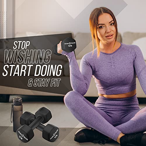Fitness Republic 12Lb Neoprene Workout Dumbbells Set Of 2 - Non Slip, Anti Roll Exercise & Fitness Dumbbells - Hex Shaped Hand Weights For Men & Women - Ideal For Home And Gyms Training #TOP6