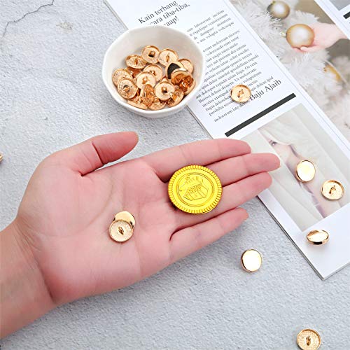 30 Pieces Metal Flat Button Alloy Shank Button Round Shaped Sewing Button Metal Button For Women Suit Woolen Coat Shirt Trousers Sewing Crafts (Gold, 15 Mm) #TOP5