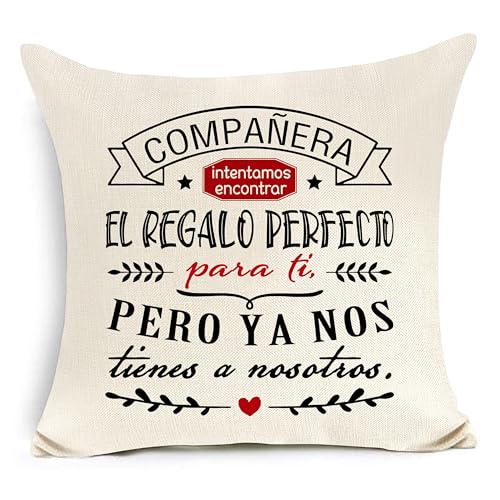 Awyuan Compañera Intentamos Encontrar Funda de Cojín Divertida para Compañera de Clase Regalos de Cumpleaños Navidad Jubilación