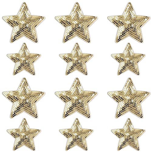 Weenkeey 12 Stück Stern Pailletten Patches Pentagramm Aufbügeln...