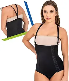 Cinta Abdominal Pós-Cirúrgica Pós-Parto Modeladora Compressora com Fecho Lateral e Alça Destacável 60608 - New Form (P, Preto)