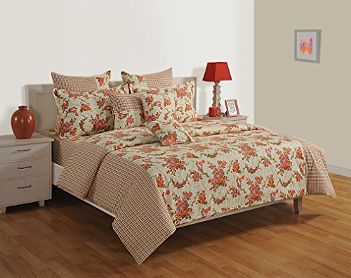 Image of Swayam Pure Cotton Single Bedsheet with 1 Pillow Covers | Size 60 x 90 inch | 160 TC | Floral Design | Soft Breathable Bed Sheet | Comfortable & Durable for Bedroom - Yellow