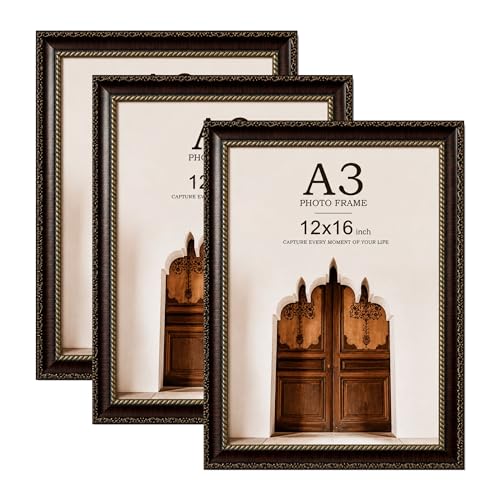 Image of AbhiKalpya Art Studio A3 photo frame,12x16 inch frame Empty for Artwork and Painting (Set of 3) (Decorative Retro)