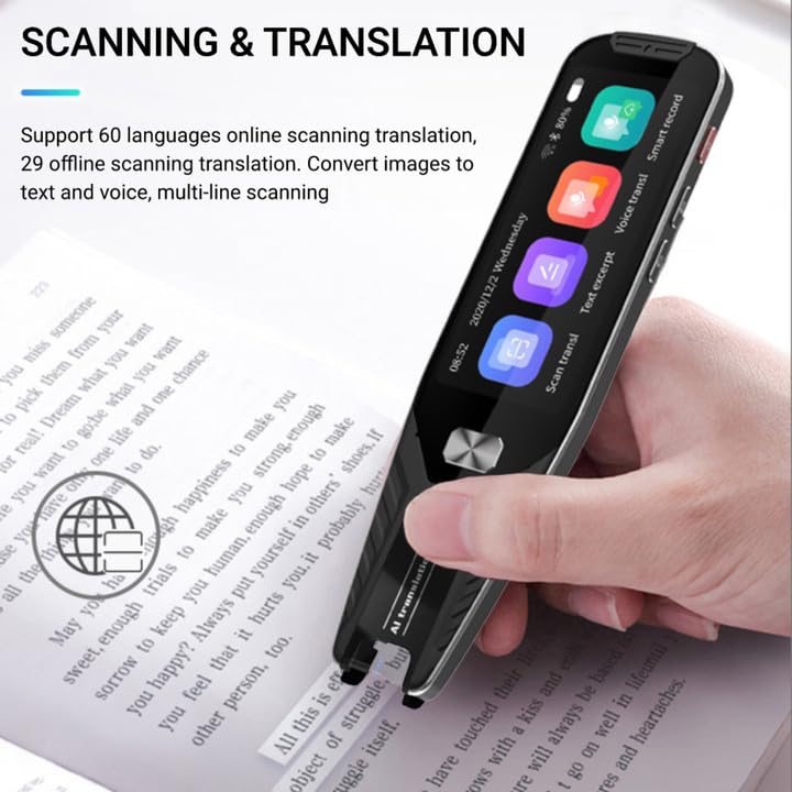 Upgraded Translation Scanning Pen,134 Language Translating Device,Mobile Scanner Translator,Reading Pen,for Language Learners Business Travel