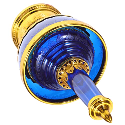 GOOHOCHY 1 Set Holy Water Cup Dripping Bottle Offering Bowl Holy Water Offering Cup Gold Chalice Bowl Tibetan Water Offering Cups Tabletop Holy Cup Tibetan Healing Bowls Decor Plastic Blue