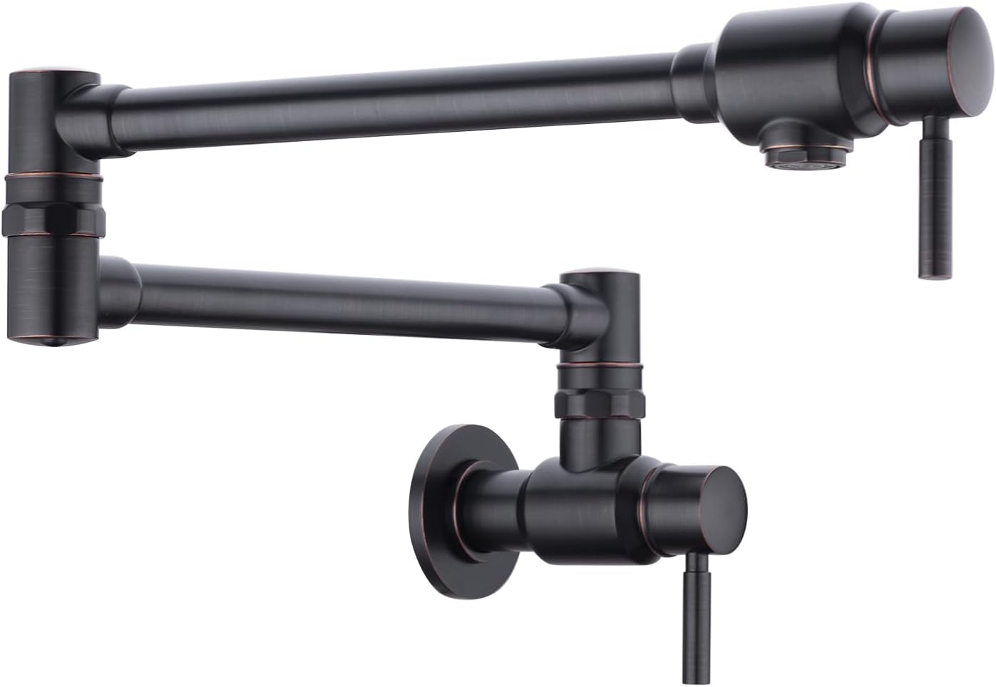 BAGNOLUX Oil Rubbed Bronze Pot Filler Faucet, Traditional Double Handle Single Hole Wall Mounted with Spout Reach Double-Jointed Swivel Brass Stove Kitchen Faucet 23.4 Inch