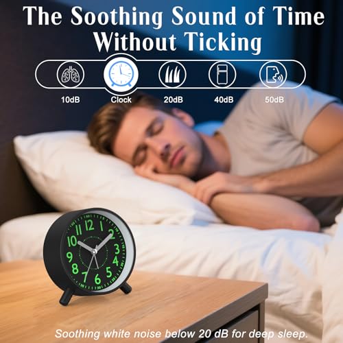Analog Alarm Clock Night Ligh Battery Operated for Bedroom - Image 4
