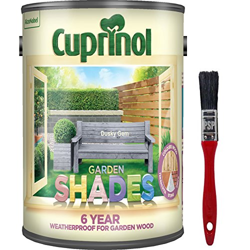 New 2018 Improved Formula Cuprinol Garden Shades Dusky Gem 5L. Now Offers 6 Year Garden Wood Weather Protection. Includes PSP Touch up Wood Care Brush.