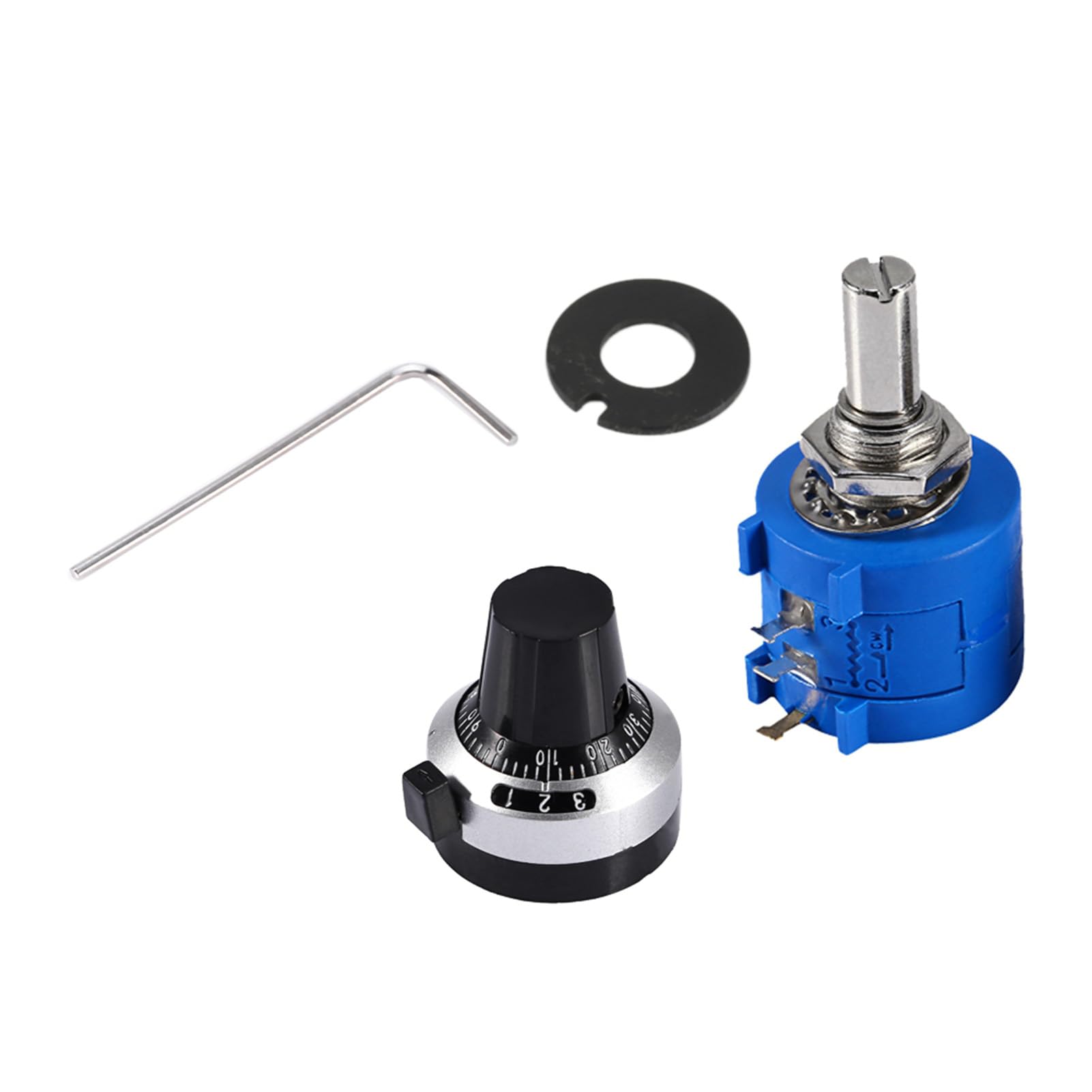 3590S-2-103L Rotary Wire Wound Precision Potentiometer, 10 Turn Wire Wound Precision Multi Turn Wirewound Potentiometer for Welding Machines.