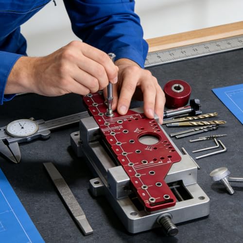 Lochreihen Bohrschablone 2 in 1 Regalstiftvorrichtung, Bohrerführungen Bohrschablone, Hardware-Bohrschablone für Heimwerker, DIY-Holzbearbeitungswerkzeug