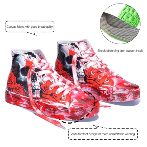 Gothic Skull Shoes for Women Fashion Sneakers Men's Hand-Painted Graffiti Shoes Punk Cosplay Hip Hop Teen Boys Girls Student Casual Walking Streetwear2