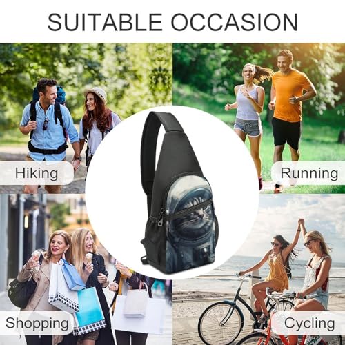 Astronaut Cat Mochila cruzada ligera para senderismo miniatura 6