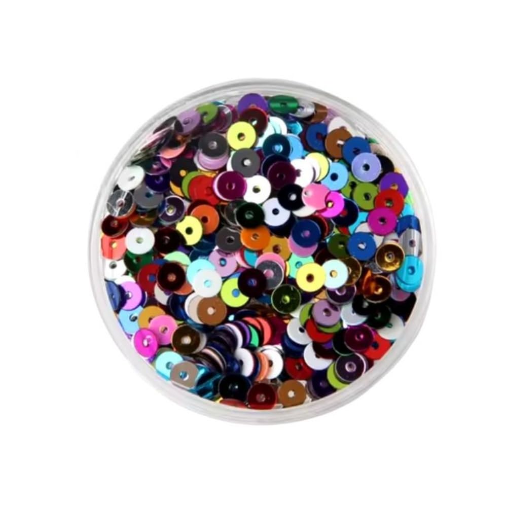 4mm Mixed Colors Flat Round Loose Sequins Paillette for Nail Art Craft Slime Decorations