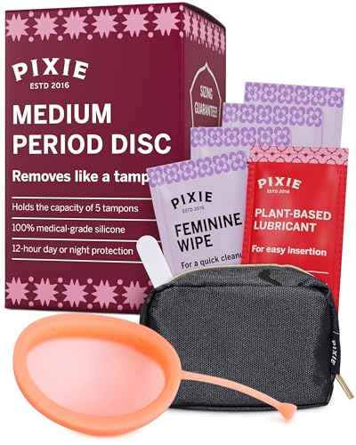 Pixie Menstrual Disc Collection - 2 Reusable Period Discs with Applicator, Sterilizer, Feminine Wash & Totes for Feminine Care, Tampon-Style Insertion - All-in-One Easy Period Solution