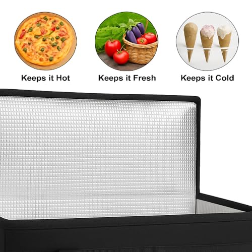 Image of Catering Bag for doordash uber eats 22x14x13 Insulated Food Delivery Bag with Cup Holders /Drink Carriers Premium XXL, Beverages, Grocery, Pizza, Commercial Quality Hot and Cold hot Boxes