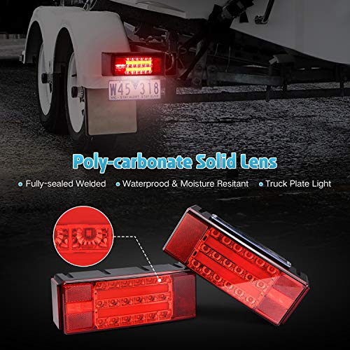 Kohree LED Submersible Trailer Light Kit, Super Bright 12V LED Utility