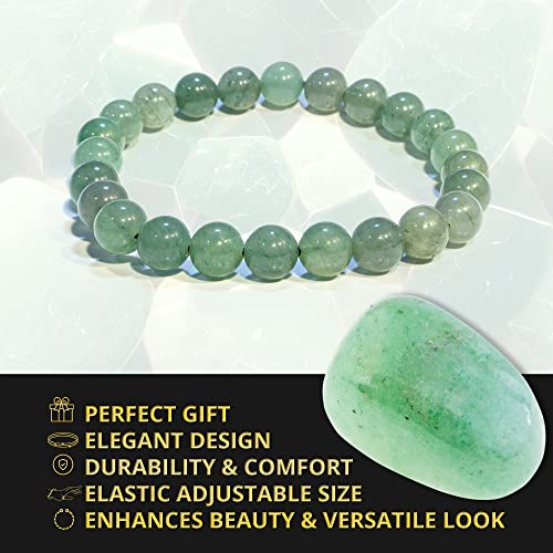 Image of ANAYA AGATE Healing Crystal Bracelet for Women and Men - 8mm Round Beaded Bracelet for Men and Women - Unisex Stretchy Gemstone Bracelet for Healing and Protection