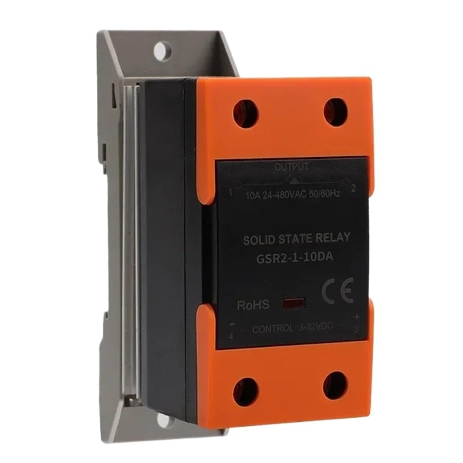 Relais statique SSR 60A DC to AC monophasé avec radiateur pour rail DIN