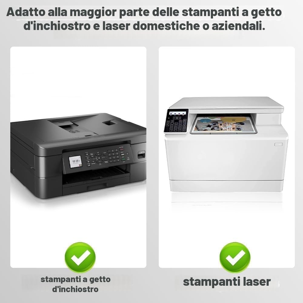 Carta Adesiva Stampabile Trasparente A4, 30 Fogli per Getto d'inchiostro e Laser, 21x29,7 cm