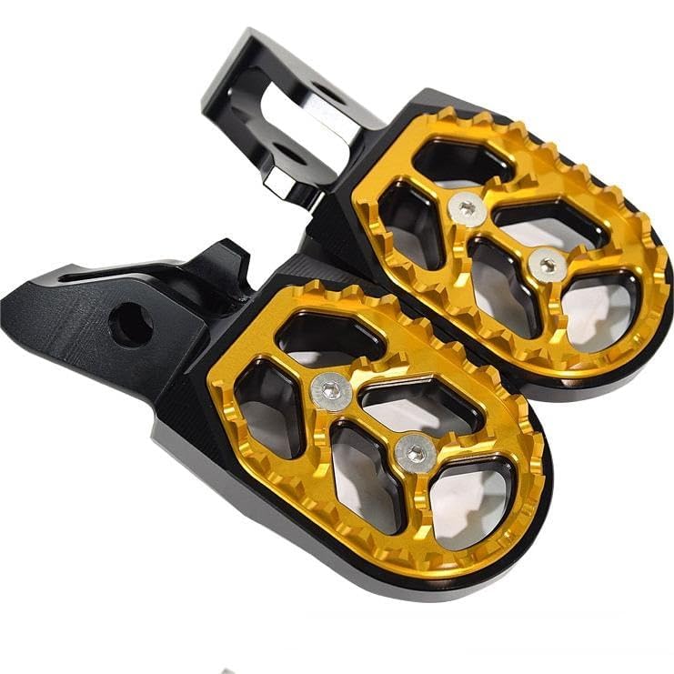 Woodniu Racein Motorcycle Foot Pegs Dirt Bike All 7075 Aluminum Pedals for Surron Ultra Bee, Surron Accessories (Gold)