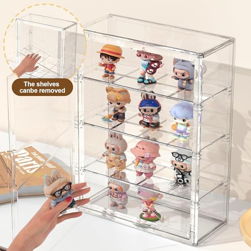 Image of BOHOIDEE 4 Tiers Clear Display Case for Figures, Acrylic Storage Organizers