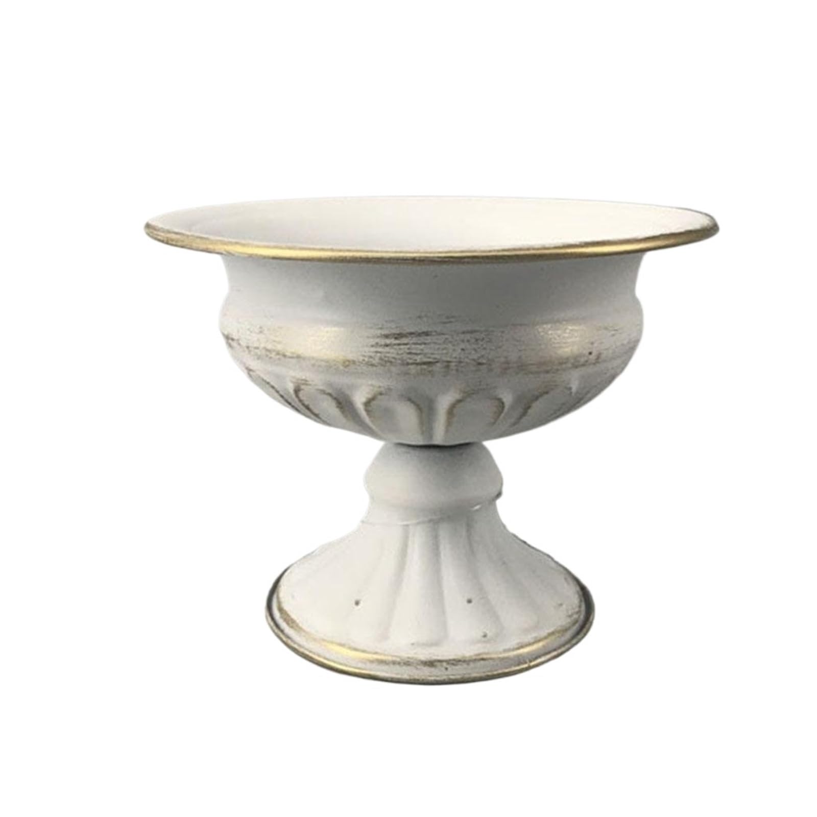 Arts Metal Indoor Plant Pot Ornaments Table Centerpieces Flower Vase,Planter Arrangements For Wedding Party Decor For Living Room, Office, Wedding(White)